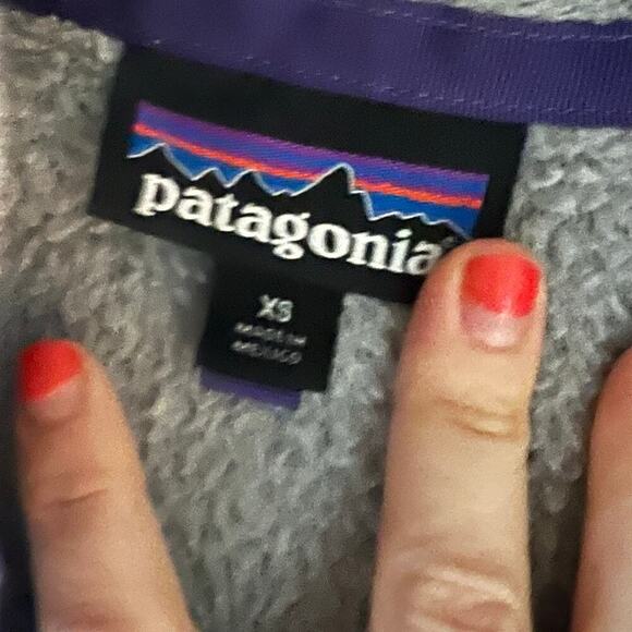 Patagonia re tool fleece gray and purple XS - Picture 4 of 7